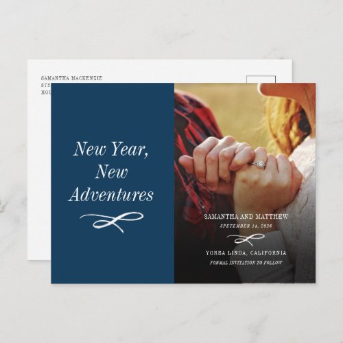 New Year Adventures Modern Save The Date Announcement Postcard