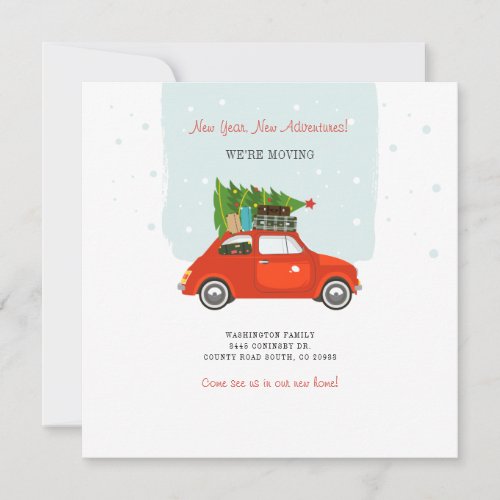 New Year Adventures New Address Moving Annoucement Note Card