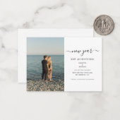New Year Adventures Photo Save The Date Note Card (Front/Back In Situ)