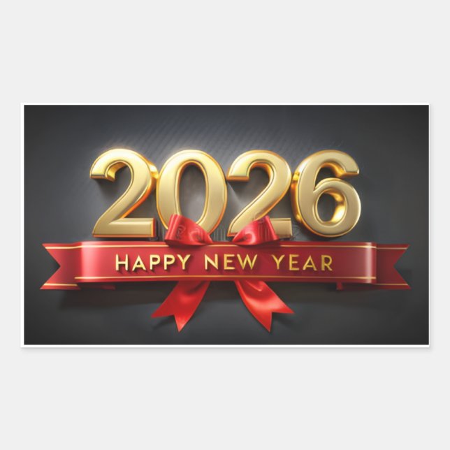 New Year Aesthetic & Decor Rectangular Sticker (Front)