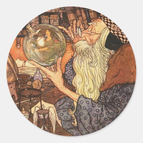 New Year Antique Father Time  Classic Round Sticker