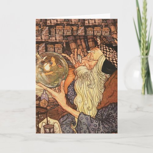 New Year Antique Father Time  Holiday Card