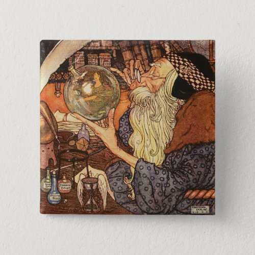 New Year Antique Father Time  Pinback Button