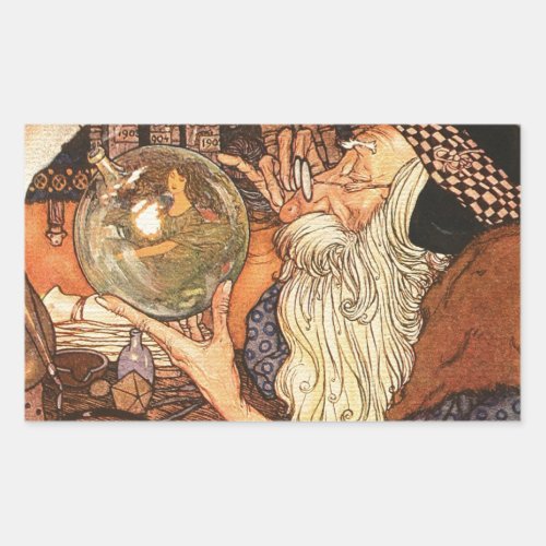 New Year Antique Father Time  Rectangular Sticker