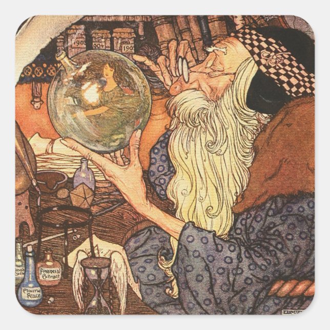 New Year Antique Father Time  Square Sticker (Front)