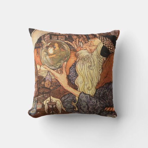 New Year Antique Father Time  Throw Pillow