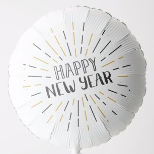 New Year Art Burst Graphic Happy New year Text Art Balloon