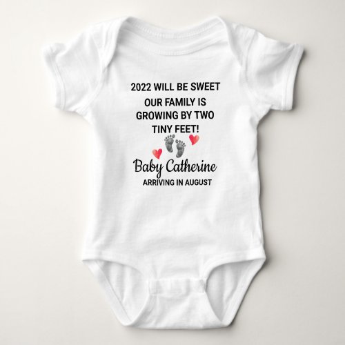 New Year Baby Announcement Baby Bodysuit