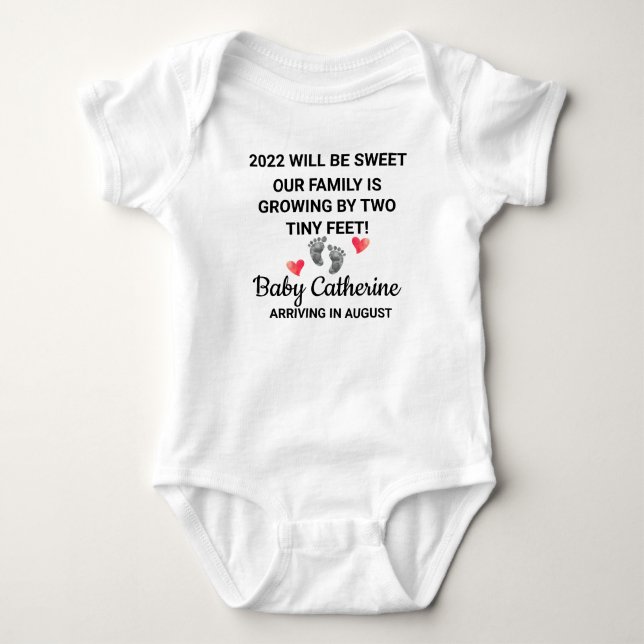 New Year Baby Announcement Baby Bodysuit (Front)
