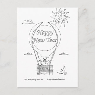 New Year Balloon Holiday Postcard