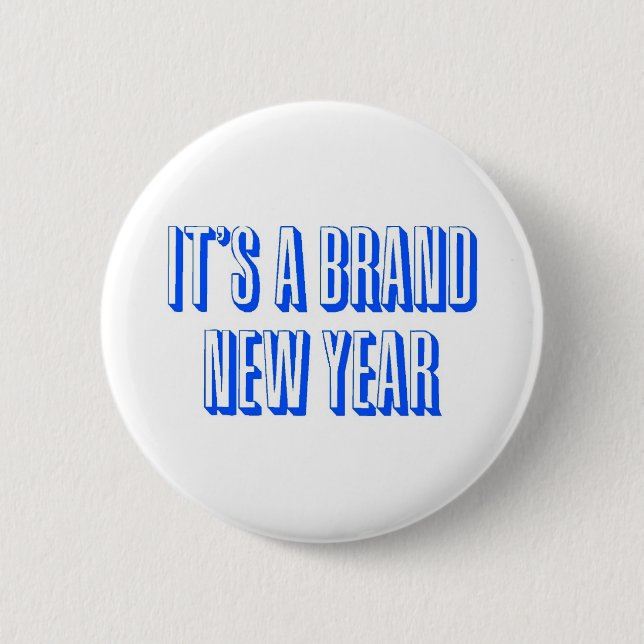 New Year Banner Pinback Button (Front)