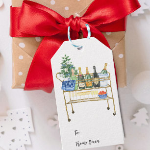 New Year Bar Cart Bow Grandmillennial Gift Tags
