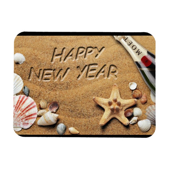 New Year Beach Flexible Magnet (Horizontal)