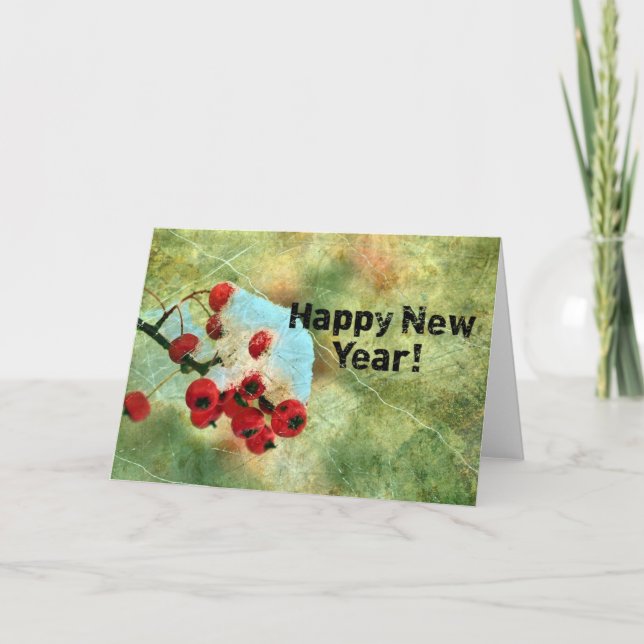 New Year Berries Holiday Card (Front)