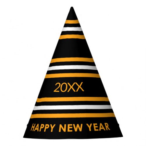 New Year Black and Yellow Party Hat