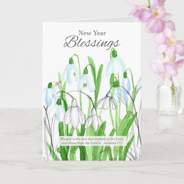 New Year Blessings Jeremiah Bible Scripture Card (Orchid)