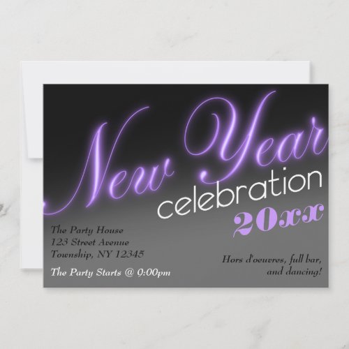 New Year Celebration 2013 Neon Party Invitations