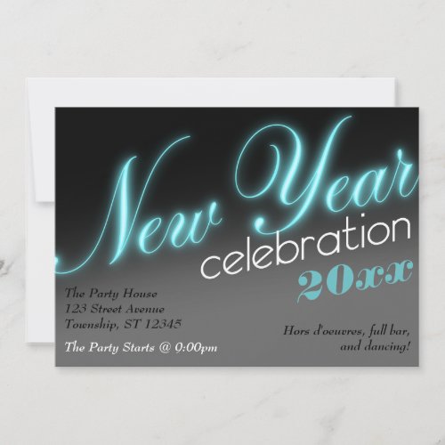 New Year Celebration 2013 Neon Party Invitations