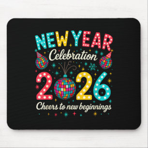 New Year Celebration 2026 Disco Ball Matching Wint Mouse Pad