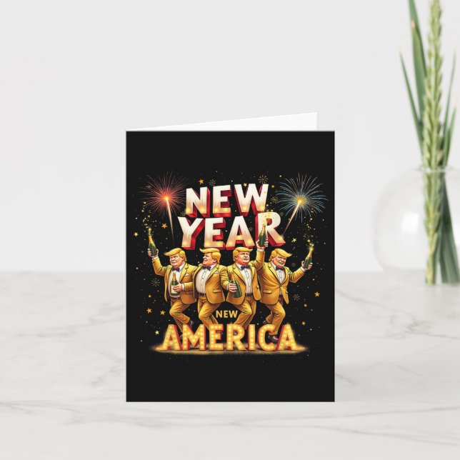 New Year Celebration Patriotic Funny Trump Humor G Card (Front)