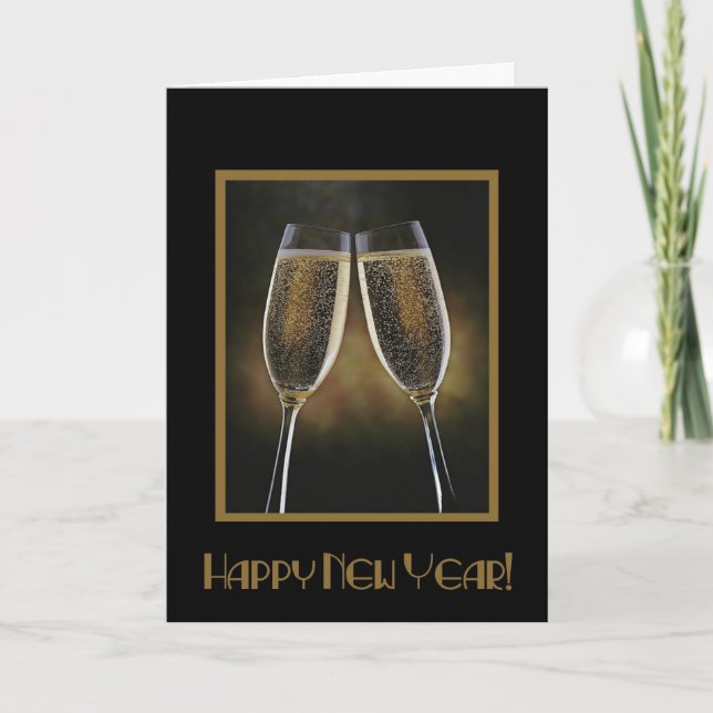 New Year Champagne Card (Front)
