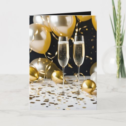 New Year Champagne Card