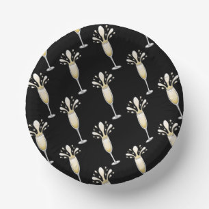 New Year Champagne Flute Glass Paper Bowls