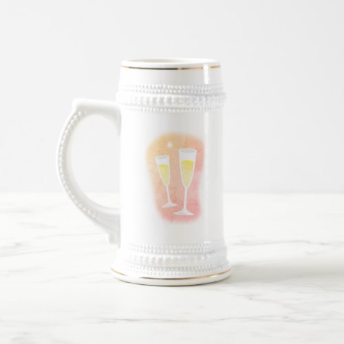 new year Champagne glasses Beer Stein