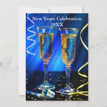 New Year Champagne Toast 20xx Invitation by StarStruckDezigns at Zazzle