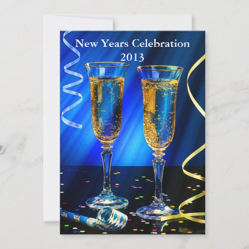 New Year Champagne Toast Personalized Announcements