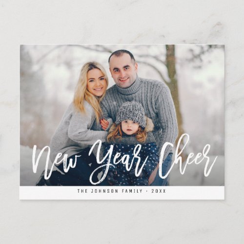 NEW YEAR CHEER  Brush lettering greeting card