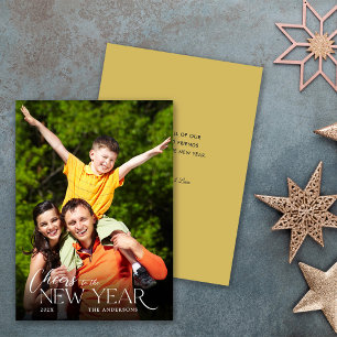 New Year Cheers Message Photo Holiday Card
