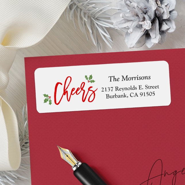 New Year Cheers Modern Typography Happy Holiday Label (Creator Uploaded)