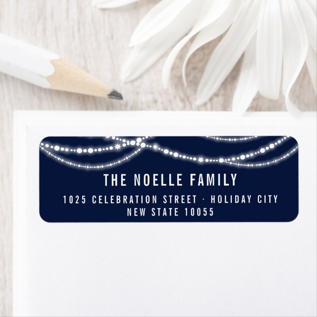 New Year Cheers Sparkling Lights Stylish Address Label (Insitu)