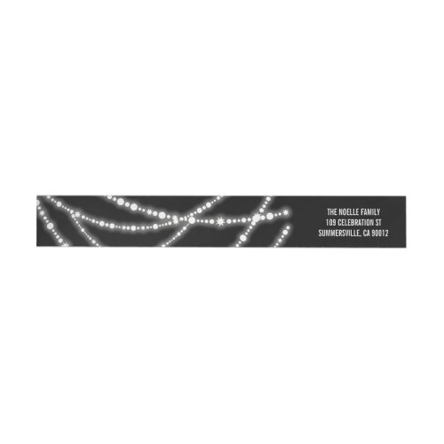 New Year Cheers Sparkling Lights Stylish Address Wrap Around Label