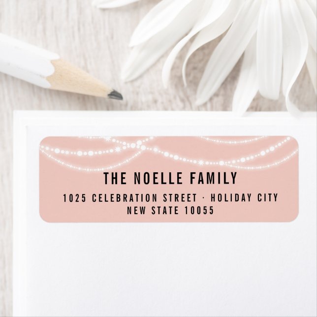New Year Cheers Sparkling Lights Stylish Chic Label (Insitu)