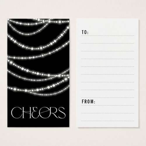 New Year Cheers Sparkling Lights Stylish Gift Tag