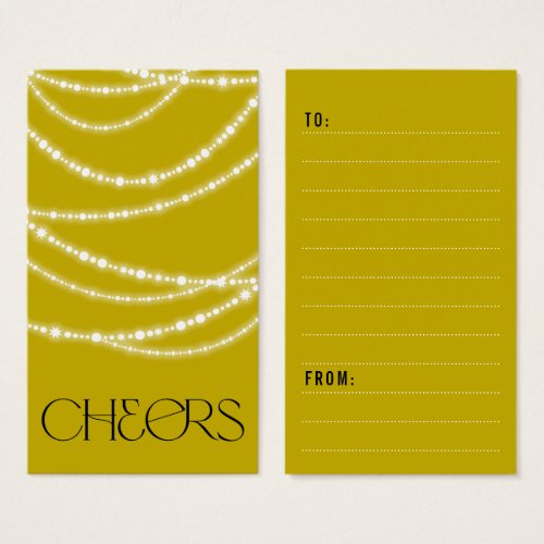 New Year Cheers Sparkling Lights Stylish Gift Tag