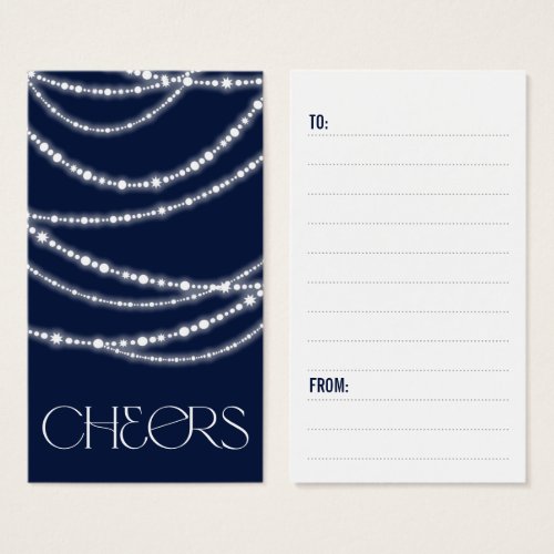 New Year Cheers Sparkling Lights Stylish Gift Tag