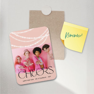 New Year Cheers Sparkling Lights Stylish Photo Magnet