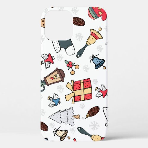 New Year Christmas Holiday Pattern iPhone 12 Case