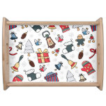 New Year: Christmas Holiday Pattern. Serving Tray