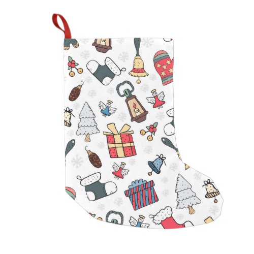 New Year Christmas Holiday Pattern Small Christmas Stocking