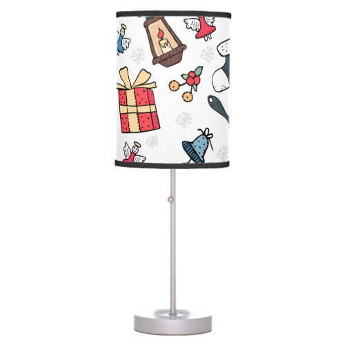 New Year Christmas Holiday Pattern Table Lamp