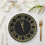 New Year Clock Holidays  9" Paper Plates