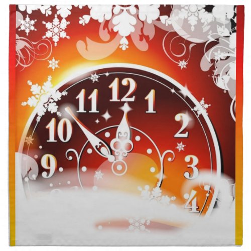 New Year Clock Napkin