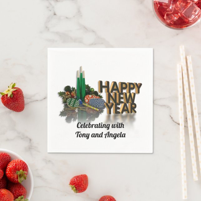 New Year cocktail napkins personalized (Insitu)