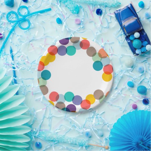 New Year Colorful Fun Confetti Dots Holiday Party Paper Plates