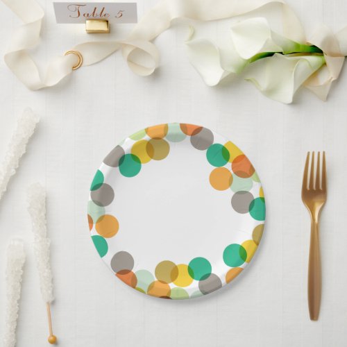 New Year Colorful Fun Confetti Dots Holiday Party Paper Plates