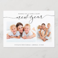 New Year Confetti Two Photo Holiday Card
